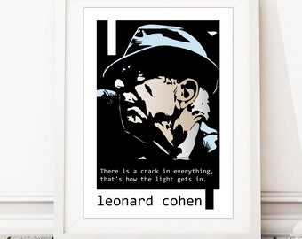 Leonard Cohen, Quotes,  design, poster, pop art