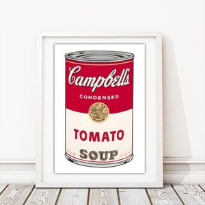 Campbell's Soup Cans ist ein Kunstwerk, das zwischen November 1961 und März oder April 1962 vom amerikanischen Künstler Andy Warhol hergestellt wurde. - Nachdruck