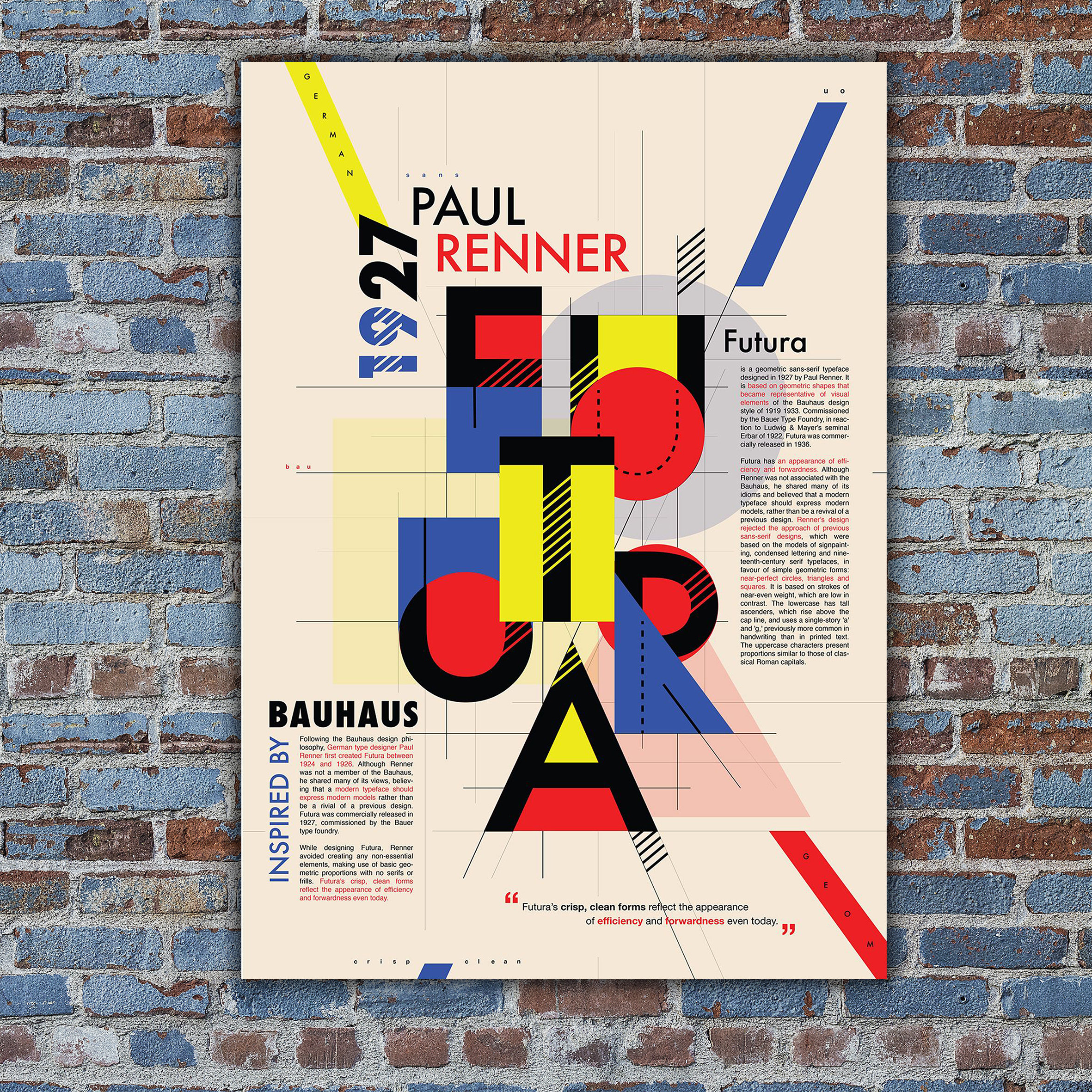 Futura, 1927, Paul Renner, Bauhaus - vintage poster - This