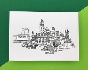 Sheffield Cityscape print - mini print/A5/A4/A3