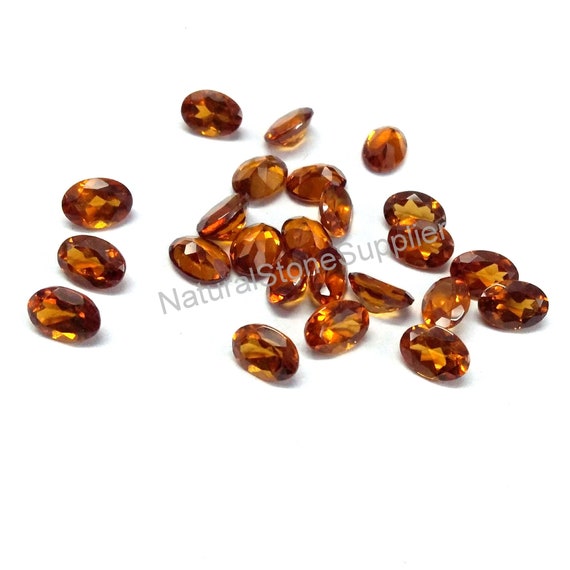 Wholesale Lot 7x5mm Oval Cut Natural Hessonite Garnet Loose Calibrated Gemstone