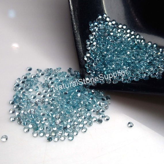 1.75 MM ROUND CUT BLUE ZIRCON ALL NATURAL AAA 2 PC SET