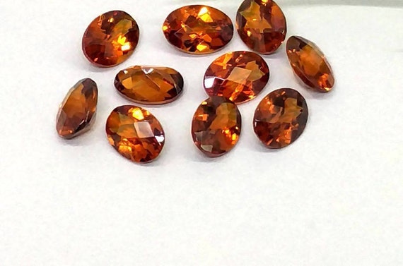 Wholesale Lot 7x5mm Oval Cut Natural Hessonite Garnet Loose Calibrated Gemstone