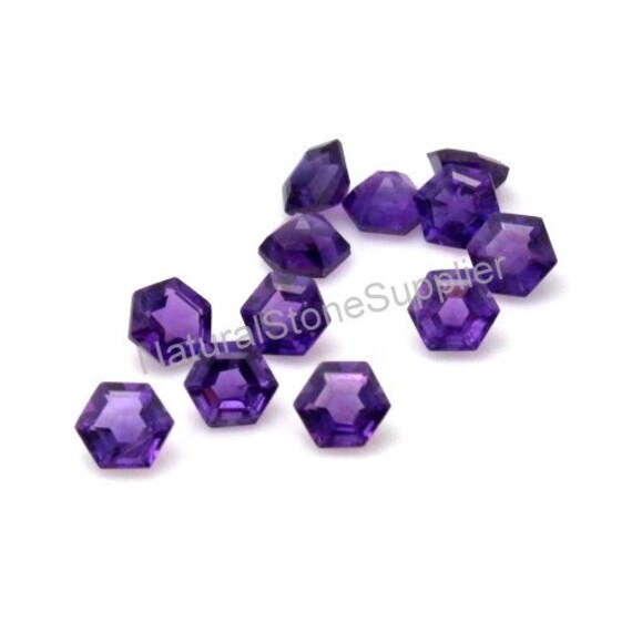 Loose Faceted Gemstone 9mm Heart Cut Natural Amethyst Calibrated A+