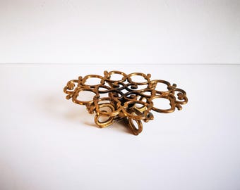 chauffe-plats vintage en laiton épais