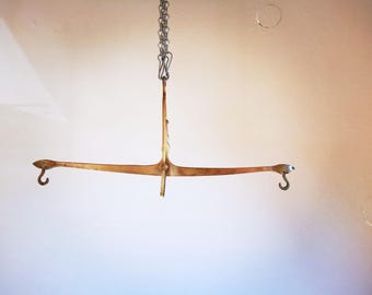 Balance suspendue vintage en laiton pour pots / pots de plantes