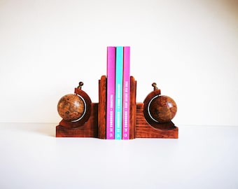 Serre-livres globes en bois