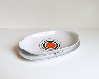 plateaux de service vintage Bavaria Schumann Arzberg, design des années 70