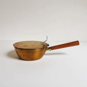 Vintage brass saucepan / pot with lid