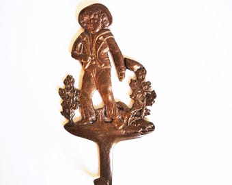 Crochet mural berger vintage en laiton