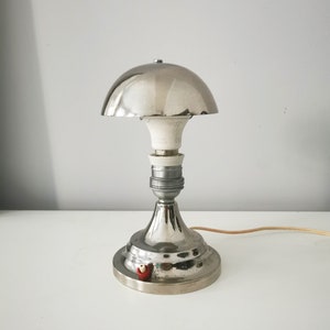 Small mushroom chrome lamp