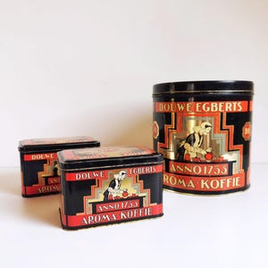 Vintage large Douwe Egberts can (rectangular)