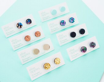 Moon studs | 12mm | Laser cut acrylic earring | Choose your colour