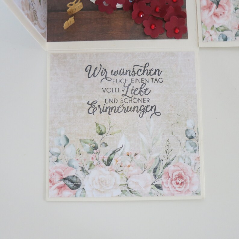 Explosionsbox Hochzeit, Glückwünsche, Geldgeschenk, Brautpaar