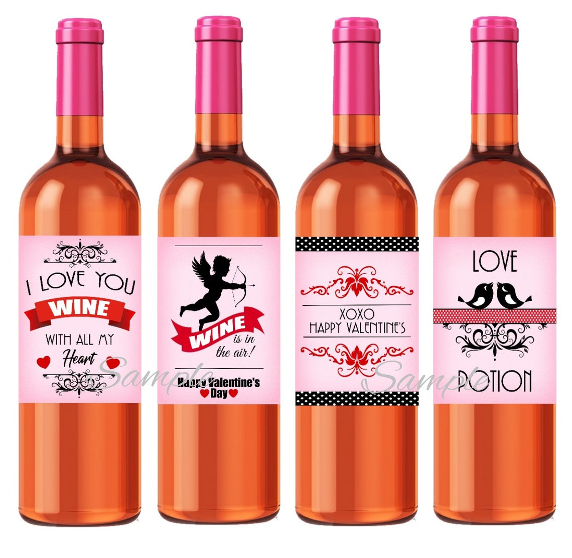 Valentine's Day Wine Labels, INSTANT Digital Download, Easy DIY ...