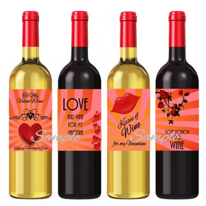 Valentine's Day DIGITAL Wine Labels, INSTANT download, Easy DIY printable files. Fun holiday ideas image 1