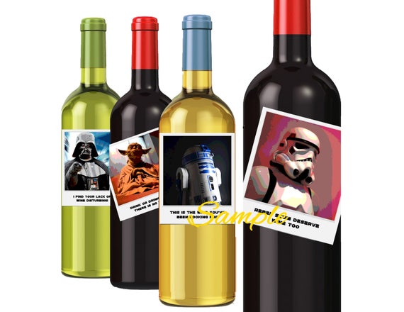 STAR WARS Wine Labels, Funny Polaroid style, INSTANT download, Easy  printable files. Fun crafty ideas!!!