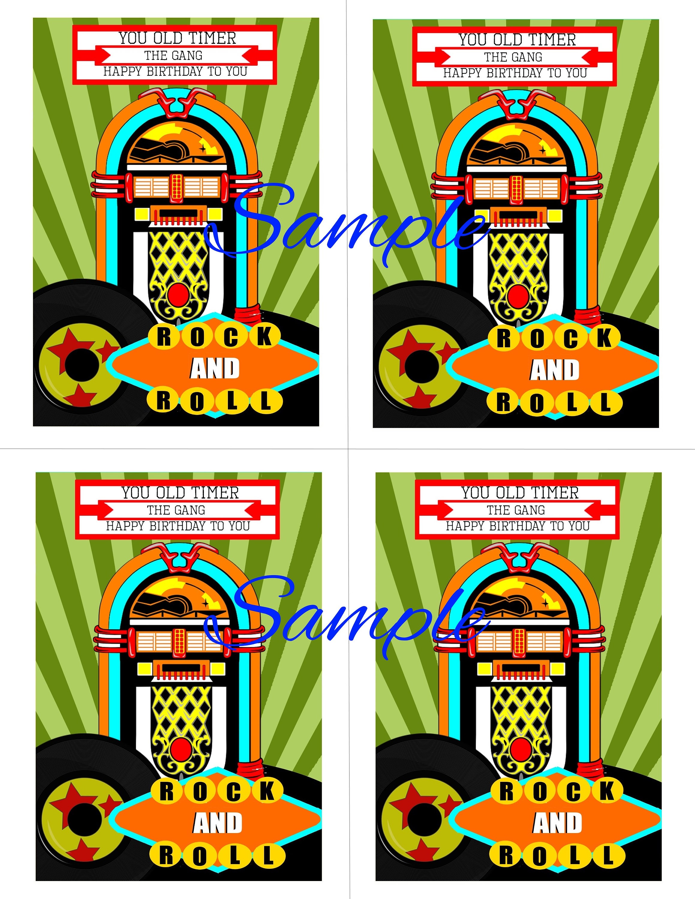 PRINTABLE Birthday Label, Retro JUKEBOX Style Label, Download, Print, Easy, Fun Birthday Label ...