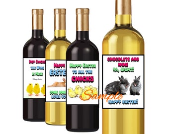 Funny EASTER Wine Labels, INSTANT download, Easy DIY printable files. Fun holiday ideas!!!