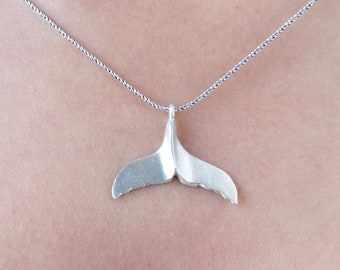 Humpback Whale Tail Silver Necklace
