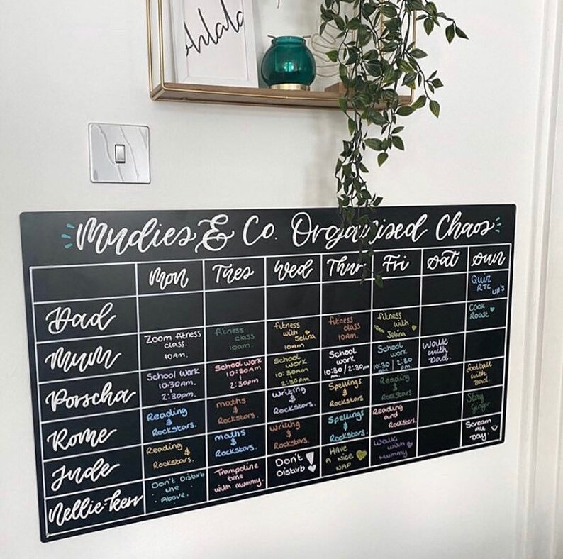 Weekly Planner Chalkboard / Family Organiser / Meal Planner / Etsy