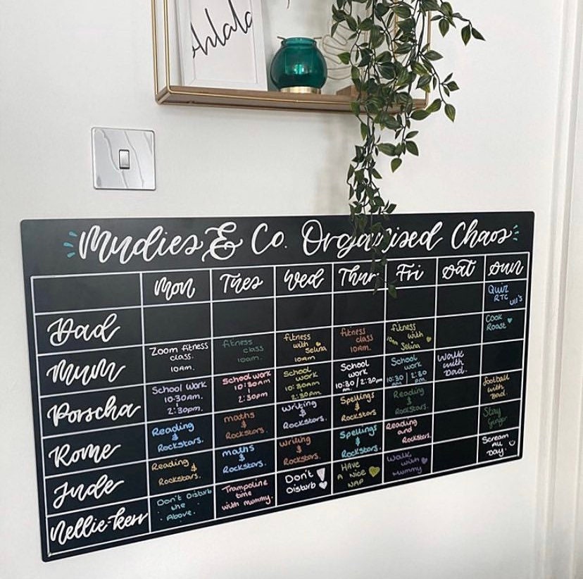 Weekly Planner Chalkboard / Family Organiser / Meal Planner / Etsy