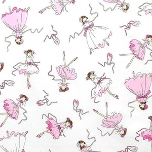 Ballerinas Cotton Fabric for girls,100% cotton,pointe fabric,Ballet Fabric,Dance Fabric,nursery fabric,Quilting Fabric,Fabric by the Yard