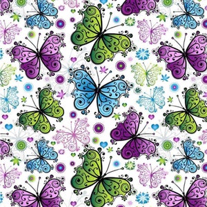 Butterfly Fabric,Cotton Fabric,Fabric by the yard,Butterflies Fabric,Carnivale Fabric,Azure Fabric,Multicolored butterfly Fabric,QUILTING