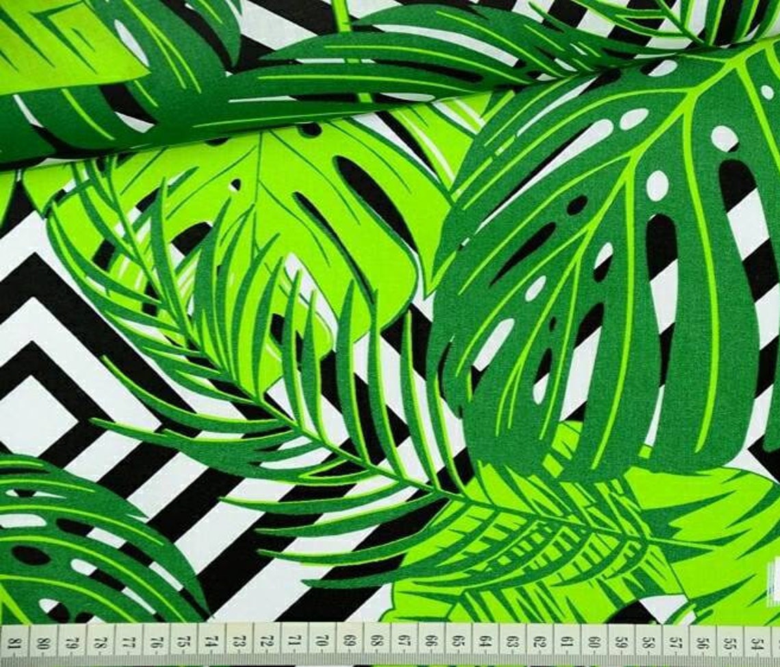 Palm Leaves Fabric palm leaf fabric Tropical Fabric Cotton Etsy