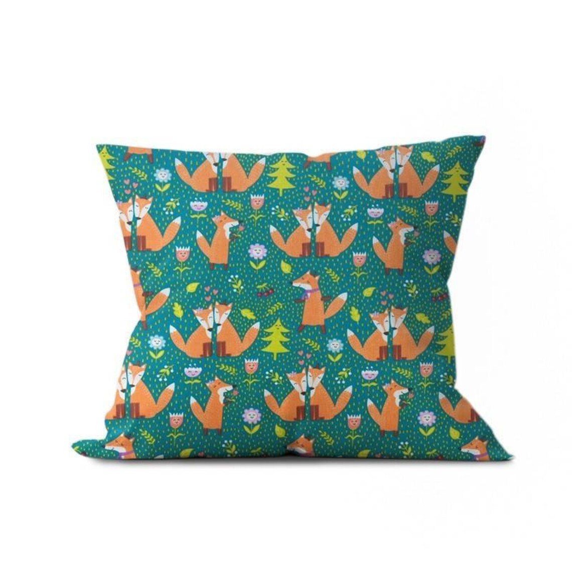 Fox Cotton Fabric Fox Fabric by the Yard Wood Fabric Forest Etsy