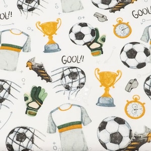 Soccer Fabric, Soccer Ball Fabric, Sports Fabric, Cotton Fabric, Football fabric, Boys Fabric, Fabric by the Yard, Baby Quilt Fabric