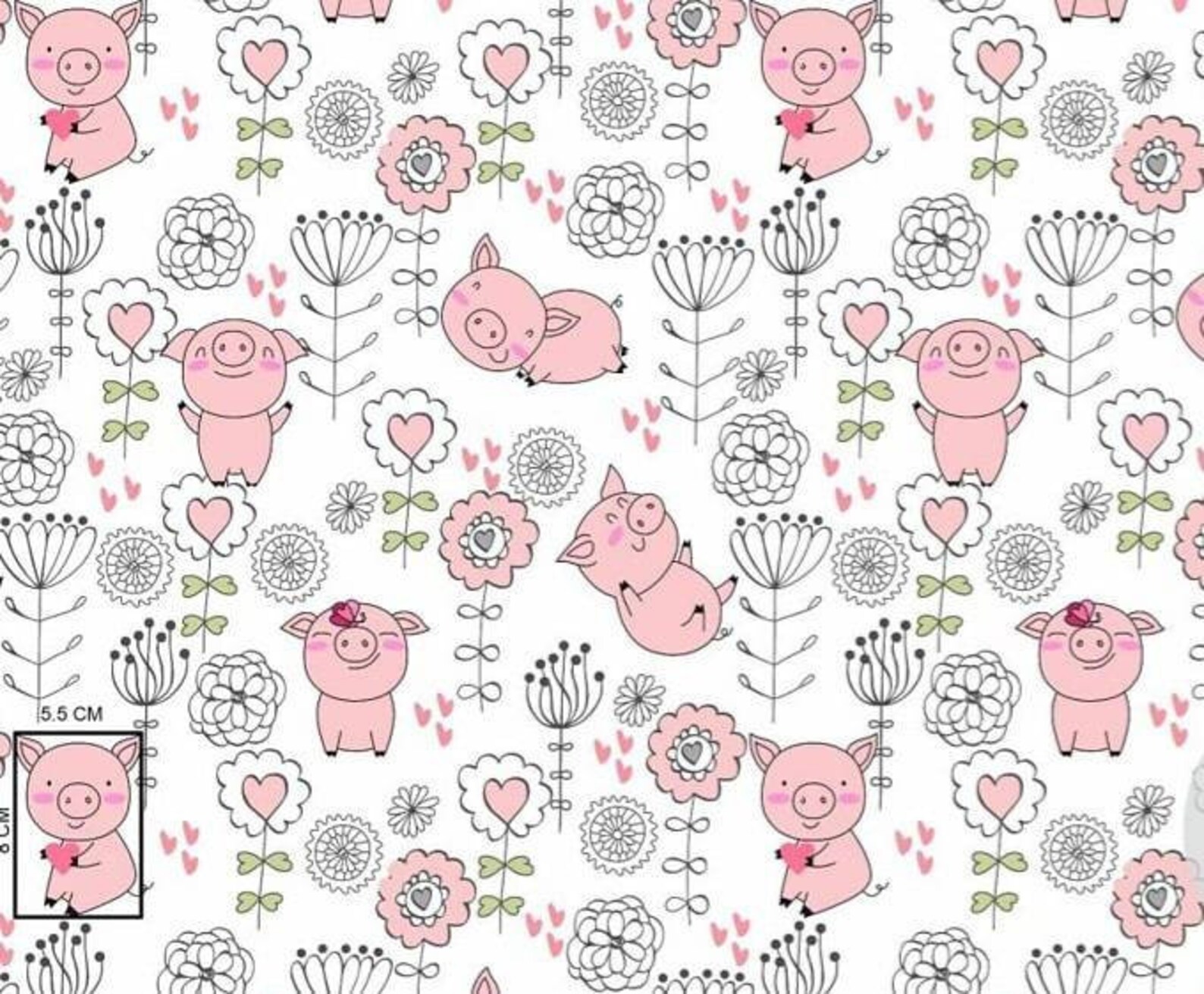 Cute Piggy Fabric Pig Print Fabric by the Yardhalf Yard Etsy