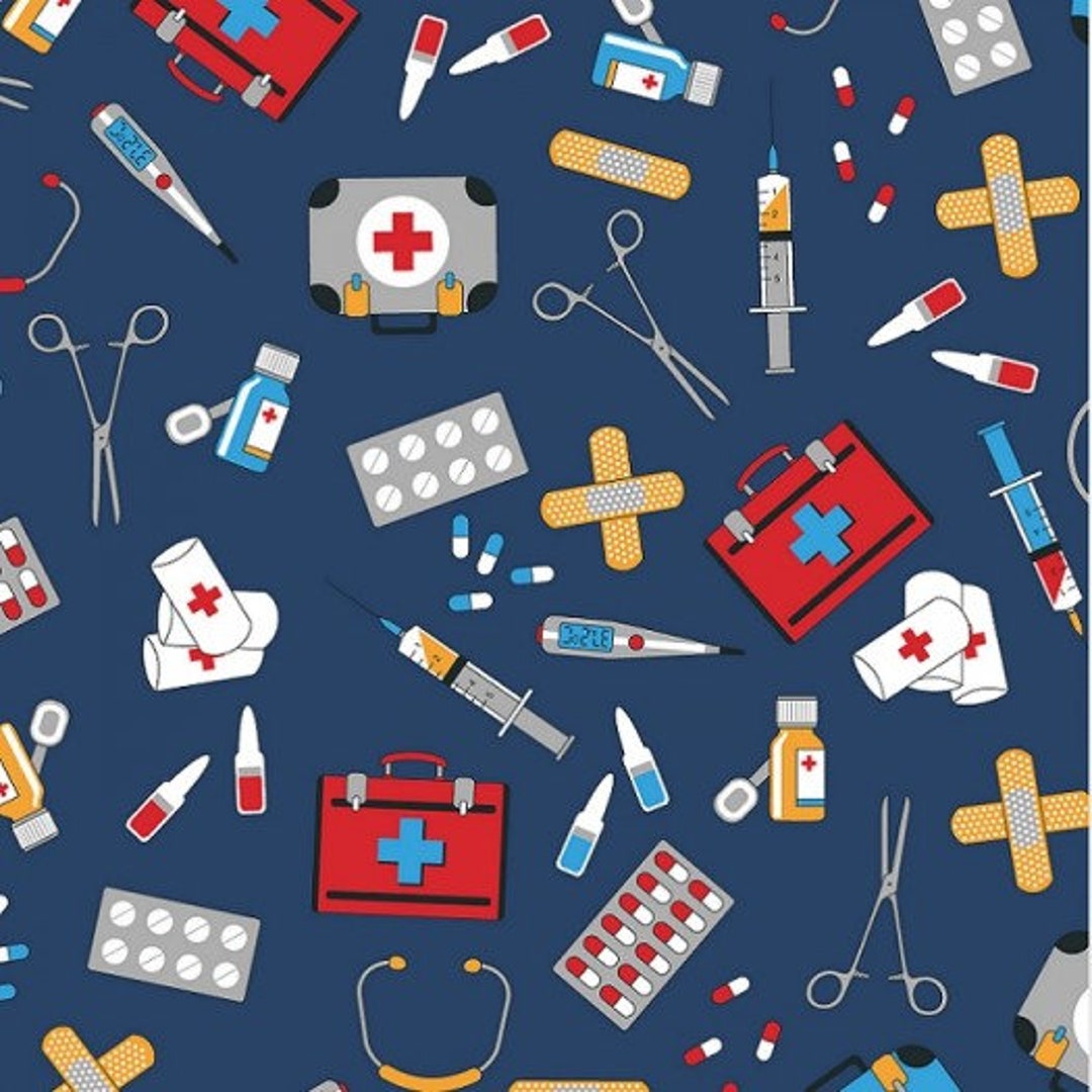 Nurses and Doctors Cotton Fabric Medical Fabric Nurses Care Etsy