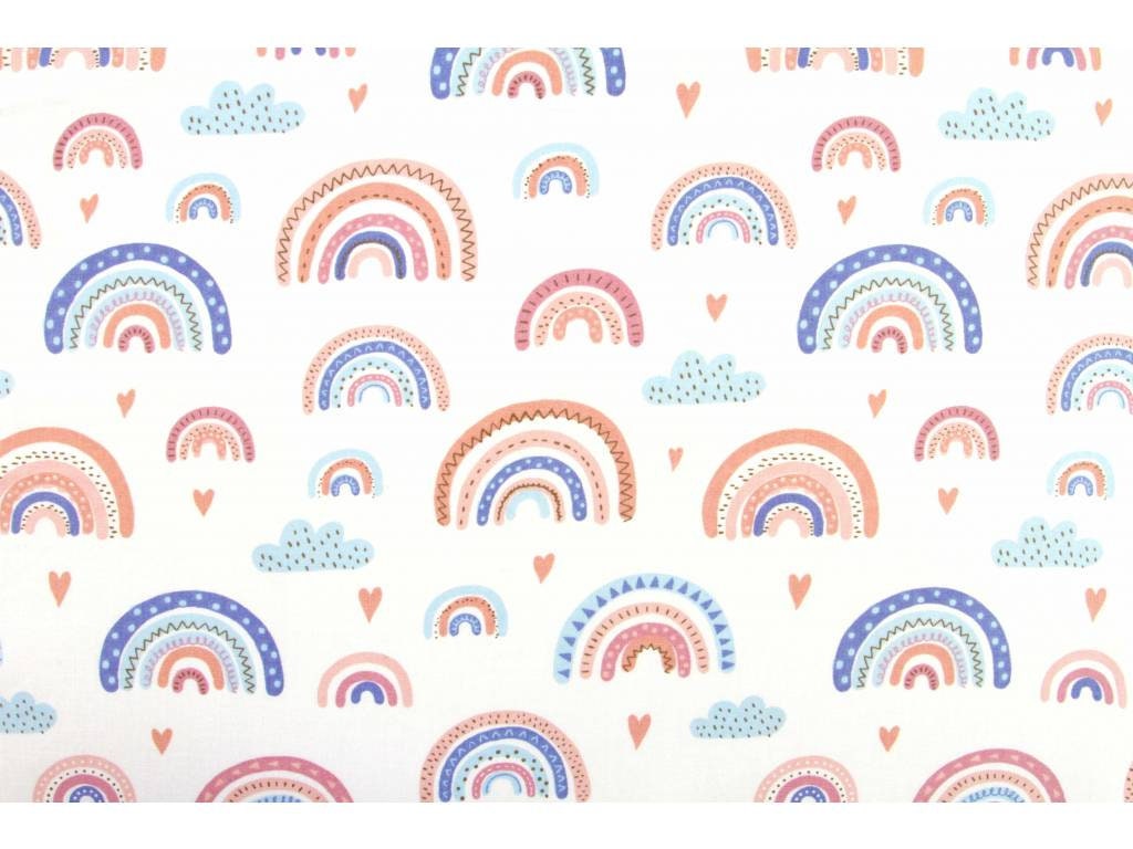 Rainbow Cotton Fabric by the Yard Rainbows Fabric Rainbows Etsy