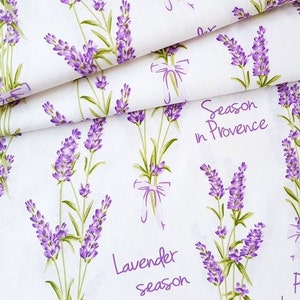 Lavender Fabric,Flowers Cotton Fabric By The Yard,Provence Fabric,Lavender Bunches fabric,floral fabric,Baby Fabric,Flower Printed Cotton