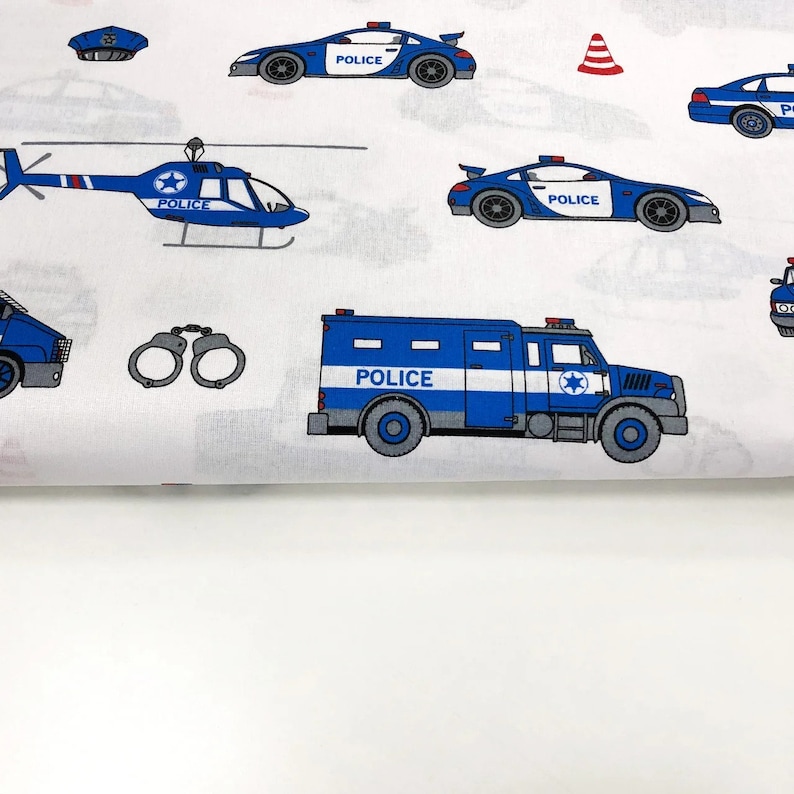 Police Car Fabric Police Vehicles Fabric Police Fabric Etsy