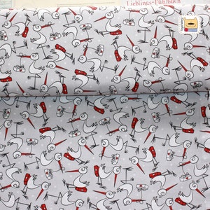 Stork Fabric,Animal Fabric,cotton Fabric by the Yard, Bird Fabric,Baby fabric,nursery fabric,Organic fabric,kids Fabric,baby animals fabric