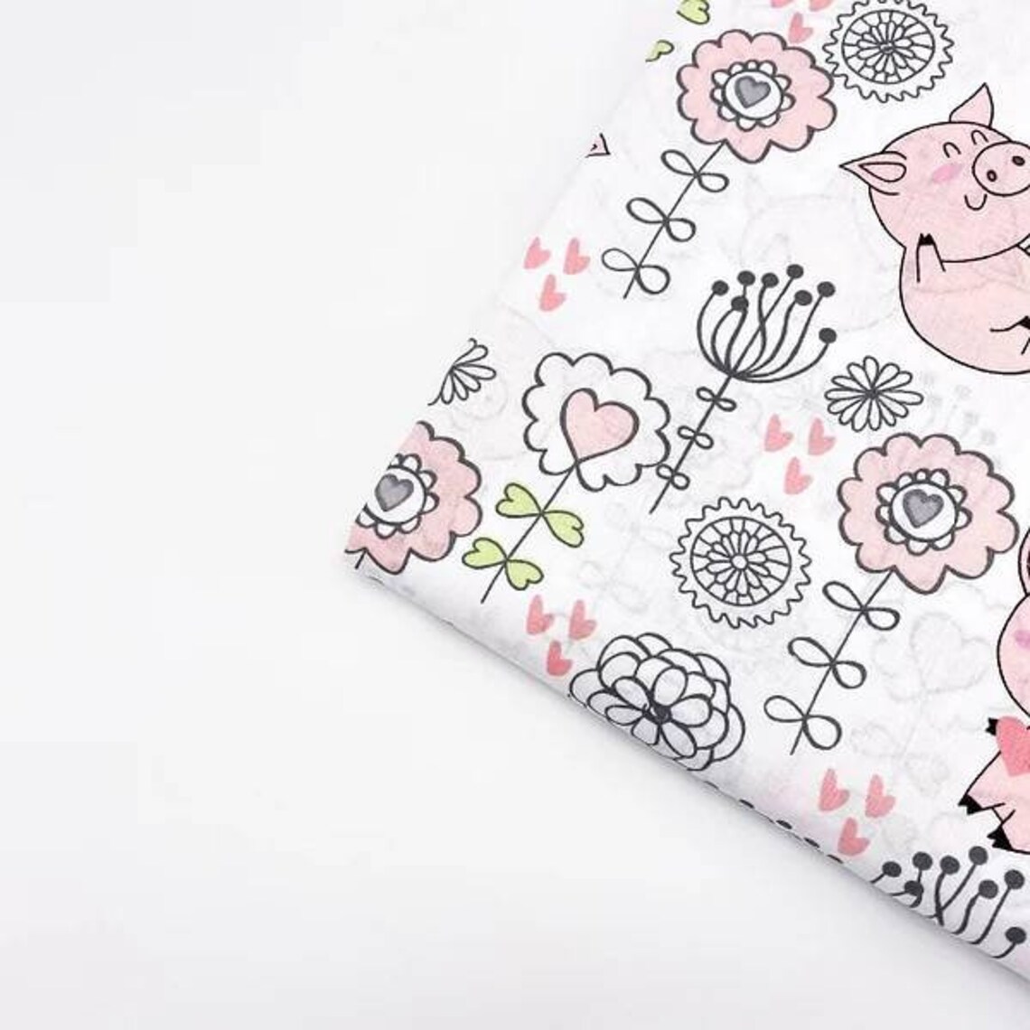 Cute piggy Fabric pig print Fabric by the YardHalf Yard Etsy