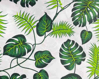 Palm Leaves cotton Fabric,Tropical Fabric, Cotton Fabric By The Yard, Green, quilting, Palm Tree, Monstera fabric