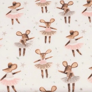 BALLERINAS Fabric,Ballerina Dance Cotton Fabric By The Yard,Mose fabric, fairy fabric,mice fabric,Girls Fabric,Baby Fabric,princess fabric