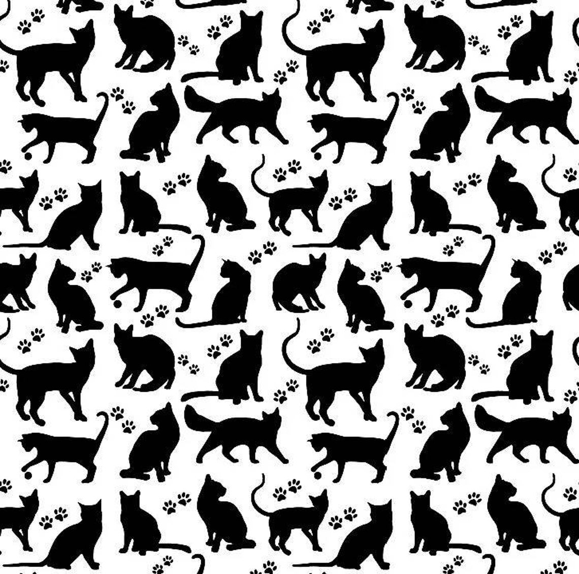 Cats fabric by the YardCATS CONTOURS fabriccat fabriccats Etsy
