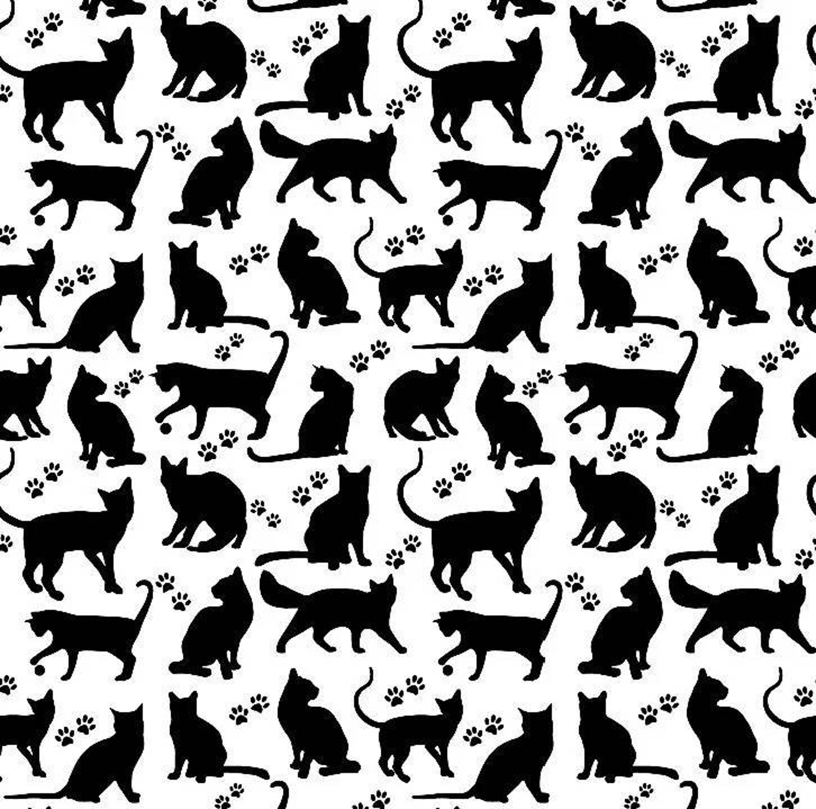 Cats fabric by the YardCATS CONTOURS fabriccat fabriccats Etsy