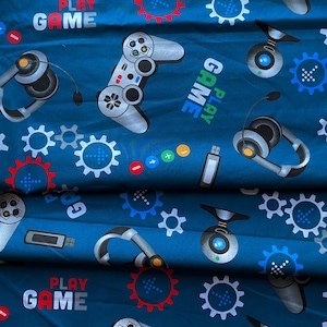 Gaming fabric,Video Game Controllers cotton fabric by the yard, boys fabric, nursery fabric, video games fabric, video quilt,video fabric