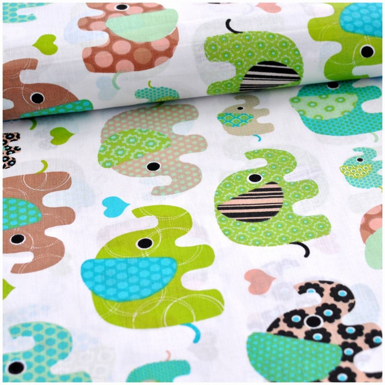 Colorful Elephant Fabric Fabric by the yard Baby Elephant Etsy