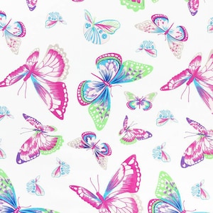 Butterfly Fabric,Cotton Fabric,Fabric by the yard,Baby Fabric,Butterfly print,Nature Lovers Fabric,Quilting,crib,Nursery Fabric,Girls fabric