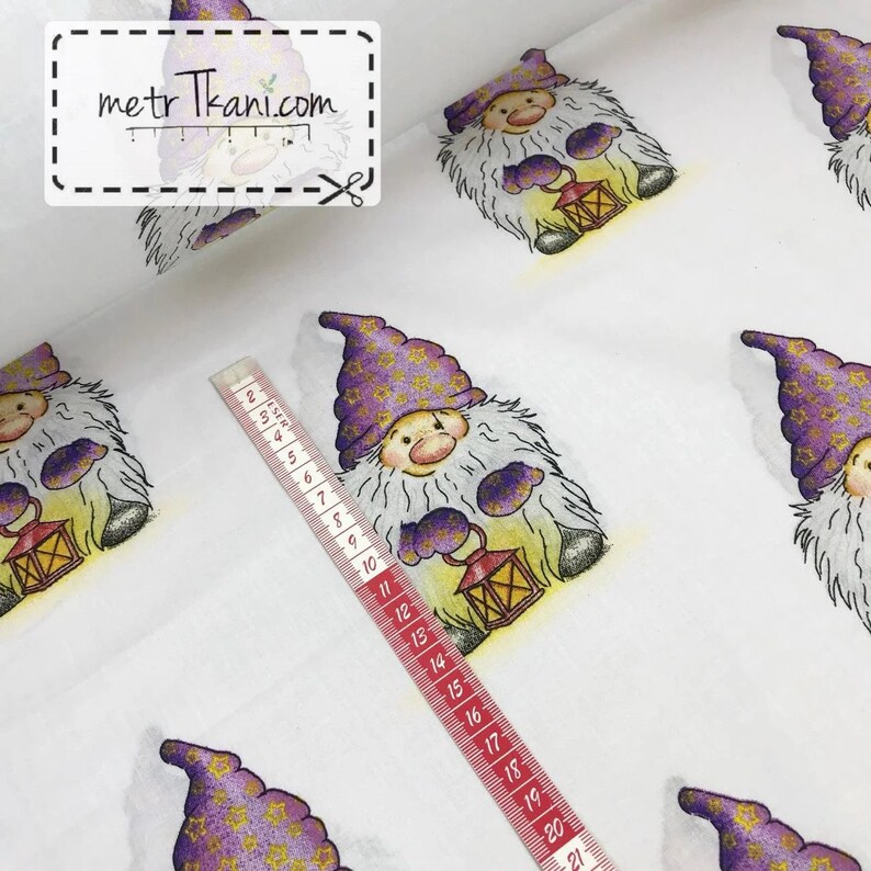 Gnomes Cotton Fabric Fat Quarterchristmas Gnomes Fabric Etsy