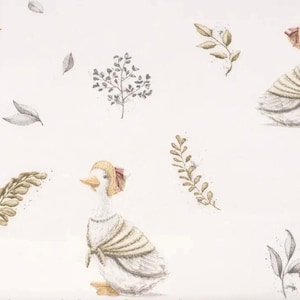 Geese cotton fabric, fabric by the yard, neutralfabric, goose fabric, DUCK Baby Fabric, Nursery Fabric, fabric for blankets, quitting