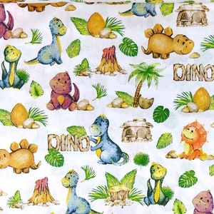 Dinosaur cotton Fabric Dino world, Baby Dinosaurs Fabric, Quilting fabric, Boys Fabric, nursery fabric, baby fabric, Fabric by the Yard