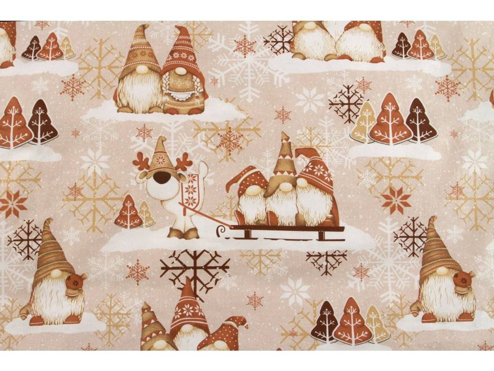 Gnomes Cotton Fabric by the Yard Christmas Fabric Etsy