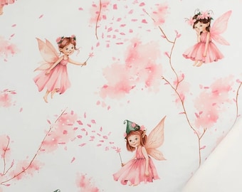Princess fairy Cotton Fabric, fabric,cartoon ,Organic girls flowers fabric baby material